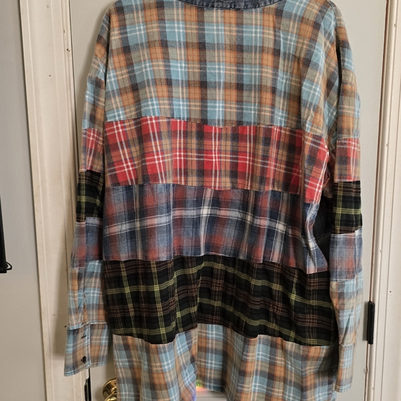 Plaid Patchwork Women Top - Picture 2 of 3